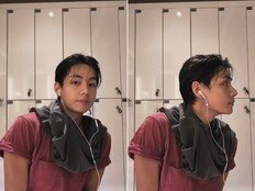 방탄소년단 뷔, 1시간20분 달렸더니 이런 얼굴이