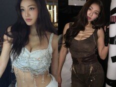 지효, 비즈 톱+밀착 의상…역대급 아찔 비주얼 [DA★]