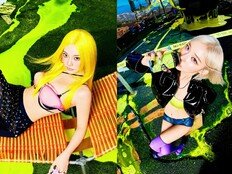 에스파 한뼘 의상 파격…점점 과감한 ‘레모네이드’