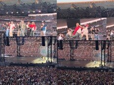 ‘아미밤’ 든 마크롱 부부…BTS 공연장 깜짝 등장