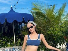 제시카, 블루 브라톱도 찰떡…잘록 허리+늘씬 기럭지 [DA★]