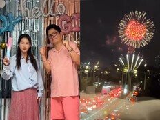 김준호♥김지민 ‘77평 신혼집’, 불꽃축제 명당이었네…집에서 직관