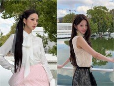 지수 옆 장원영, 전지현과 로제…해외 패션쇼 1열서 성사된 ‘기적의 투샷’