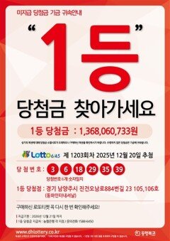 “로또 13억 당첨금 찾아가세요”…12월21일 지나면 복권기금 귀속