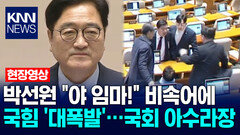 박선원 ＂야 임마!＂ 비속어에 국힘 ′대폭발′…국회 아수라장 / KNN