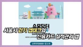 서울시가 운영하는 적립금 높은 앱 테크와 실적 관리에 좋은 신용카드 앱 소개