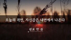 오늘의 격언, 자신감은 내면에서 나온다