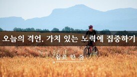 오늘의 격언, 가치 있는 노력에 집중하기