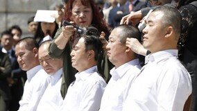 한국당, 애국가 속 집단 삭발하고 전국으로…“좌파독재 선거법 막자”