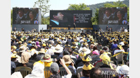 盧 10주기 봉하마을 추모 물결…한국당 의원들에 고성도