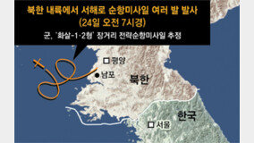 ‘북한판 토마호크’ 서해로 여러발 도발… 전술핵 훈련한듯