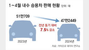 車내수판매 9.5% 감소… ‘깜짝 성장’에도 곳곳 경고등