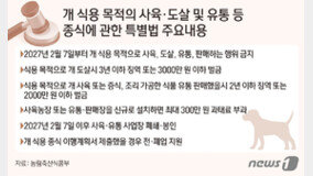 [Q&A]개 식용 종식 특별법 위반하면 처벌은…문답자료 배포