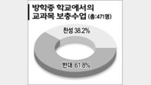 [텔레서베이]＂방학중 보충수업 하지말아야＂61.8%