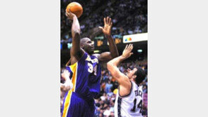 [NBA]오닐-브라이언트 콤비, 레이커스 4연승 견인