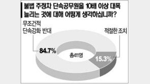 [텔레서베이]＂주정차 단속공무원 확대말아야＂ 84.7%