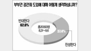 [네티즌의 생각]“부부간 강간죄는 형벌권 남용” 62.6%