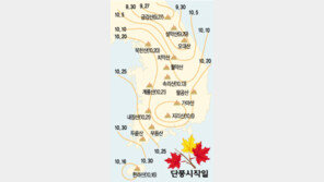 [여행]올 단풍 3,4일 늦다…날씨 맑아 유난히 붉을 듯