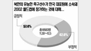 [네티즌의 생각]“월드컵팀에 北선수 영입 찬성” 57%