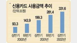 [금융]카드 사용액 상반기 331조6197억원