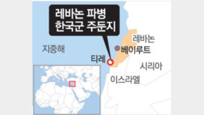 레바논 파병 한국군 남부 티레 주둔 확정