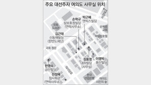 대선주자 7명 ‘여의도 이웃사촌’