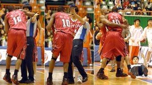 심판 폭행까지… 막가는 코트… LG 파스코, 판정항의 추태