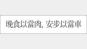 [한자 이야기]<492>晩食以當肉, 安步以當車