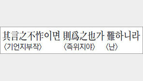 [한자 이야기]<770>其言之不작이면 則爲之也가 難하니라