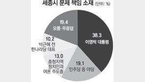 [여론조사]세종시 갈등 “MB 책임” 38%… “박근혜 책임”은 10%