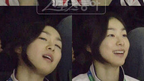 머리 내리고 나타난 김연아, 관중석에서 소녀처럼 응원