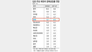 한국 성장률, G20중 올해 5위-내년 4위