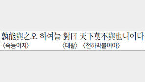 [한자 이야기]<994>孰能與之오 하여늘 對曰天下莫不與也니이다