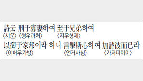 [한자 이야기]<1012>詩云刑于寡妻하여 至于兄弟하여…