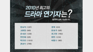 누리꾼이 뽑은 최고의 연기자는?