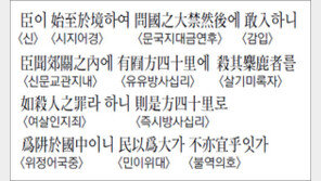 [한자 이야기]<1046>臣이 始至於境하여 問國之大禁然後에 敢入하니…