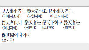 [한자 이야기]<1049>以大事小者는 樂天者也요…