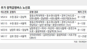 [수도권]수도권 광역급행버스 4개노선 신설… 12월 운행