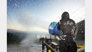 [강원]스키장 시범 제설… 강원도는 벌써 겨울