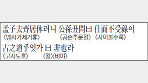 [한자 이야기]<1285>孟子去齊居休러니 公孫丑問曰仕而不受祿이 古之道乎잇가 曰非也라