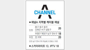 [인천/경기]채널A 지역별 케이블 채널