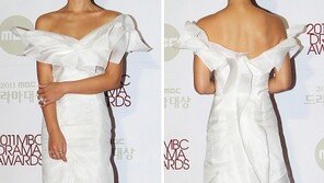 [포토] ‘MBC 연기대상’ 황정음, 반전여신룩 ‘화들짝’