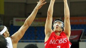 [포토] 박종천, ‘검투사 헬멧쓰고 슛!’