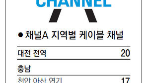 [강원][대전/충남][충북]채널A 지역별 케이블 채널