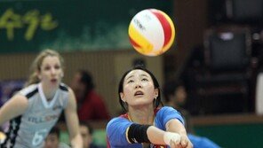 [포토] 탑입은 전유리의 기막힌 리시브