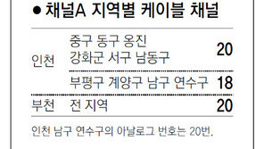 [인천/경기]채널A 지역별 케이블 채널 