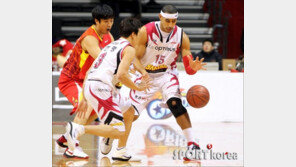 [포토] 문태영-김현중 ‘우린 같은 팀인데’