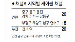 [인천/경기]채널A 지역별 케이블 채널