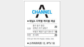 [인천/경기]채널A 지역별 케이블 채널