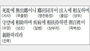 [한자 이야기]<1327>死徙에 無出鄕이니 鄕田同井이 出入에 相友하며 守望에 相助하며…